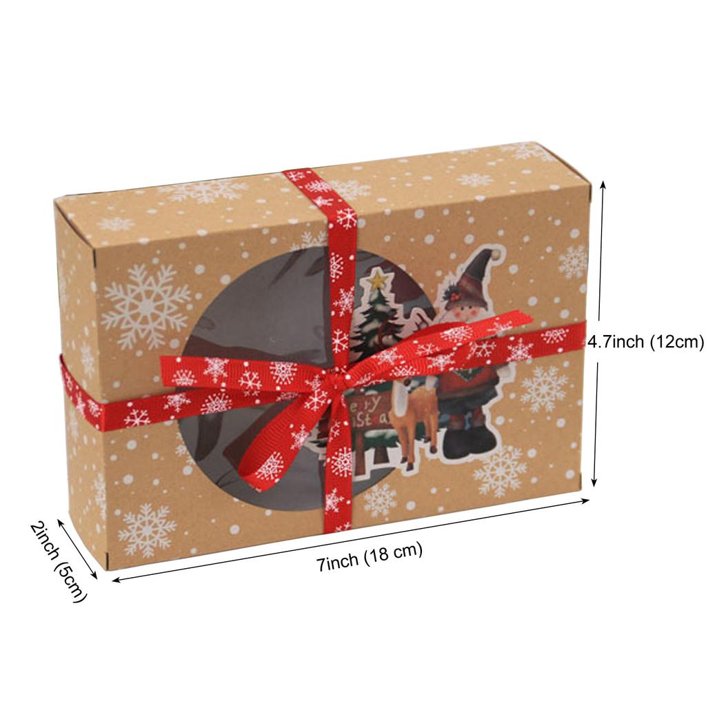 24 шт. Рождественские подарочные коробки для печенья, коробки для праздничной выпечки, контейнер для еды