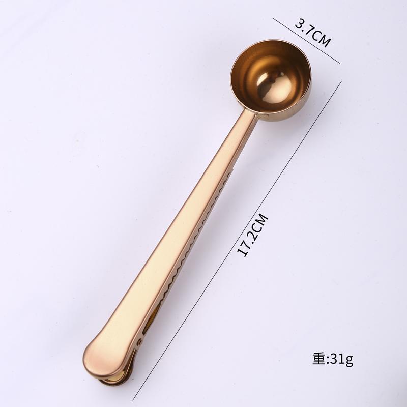 2 в 1 ложка-лопатка для кофе из нержавеющей стали с зажимом для герметизации, серебряные кухонные принадлежности с зажимом для герметизации, кухонные принадлежности в подарок