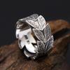 European and American Trendy Brand Leaf Men, Retro Fashionable Index Finger Ring with Adjustable Opening