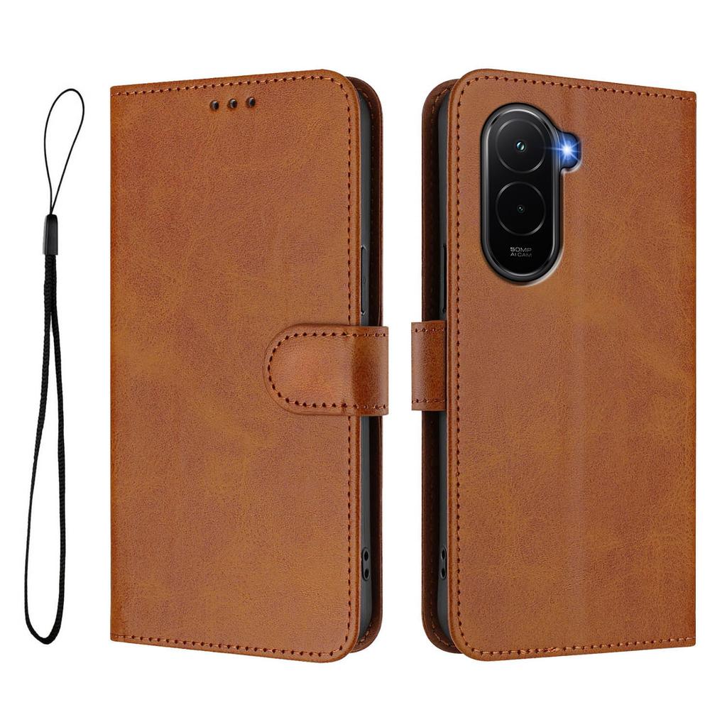 Для Xiaomi Poco M7 Plus 5G/M7 4G (169 мм) Чехол-кошелек с RFID-блокировкой, из телячьей кожи с текстурой, подставка, чехол для телефона со шнурком