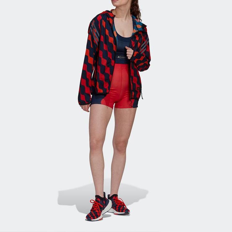 Adidas X Marimekko Collaboration Run Icons Велосипедные шорты Color Blocked облегающие велосипедные шорты женские шорты Crimson HH7321