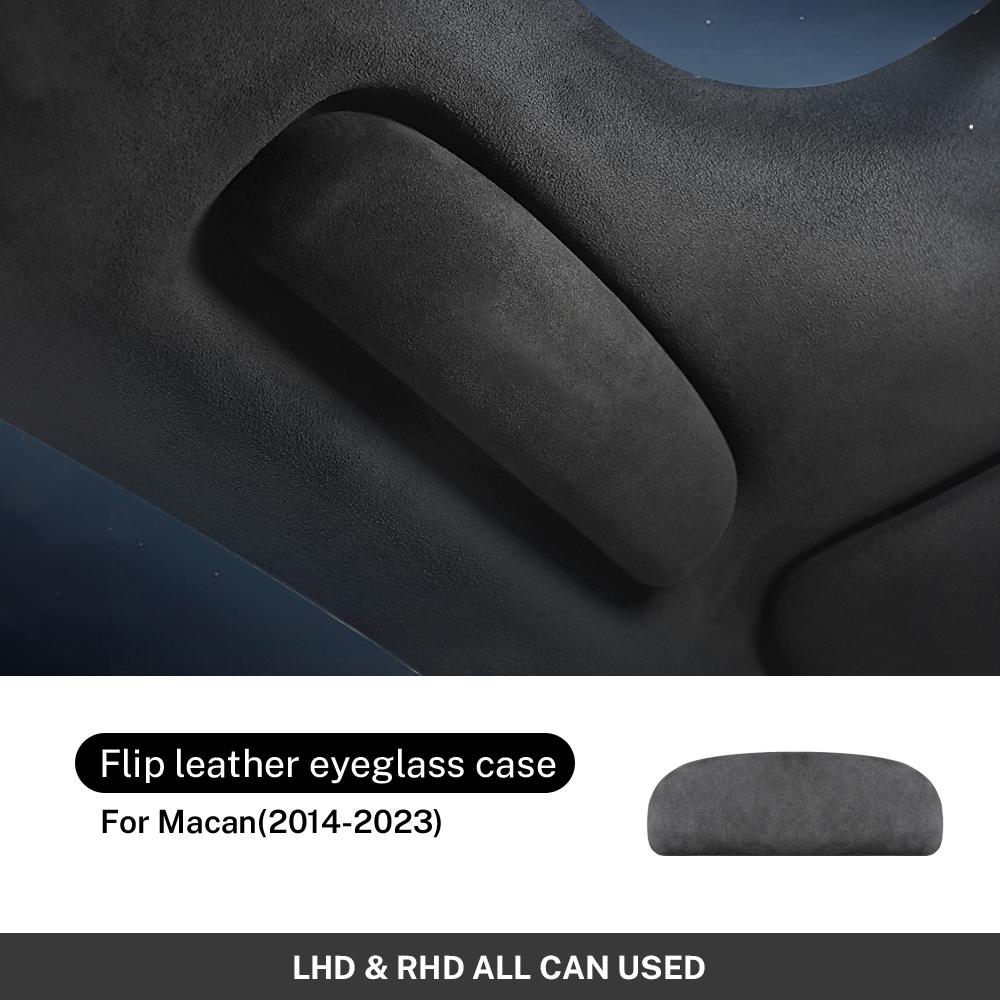 Glasses Case Storage Box Sunglasses Holder for Porsche Macan 2014-23 Cayenne Panamera 2018-23 Italian Premium Suede Accessories
