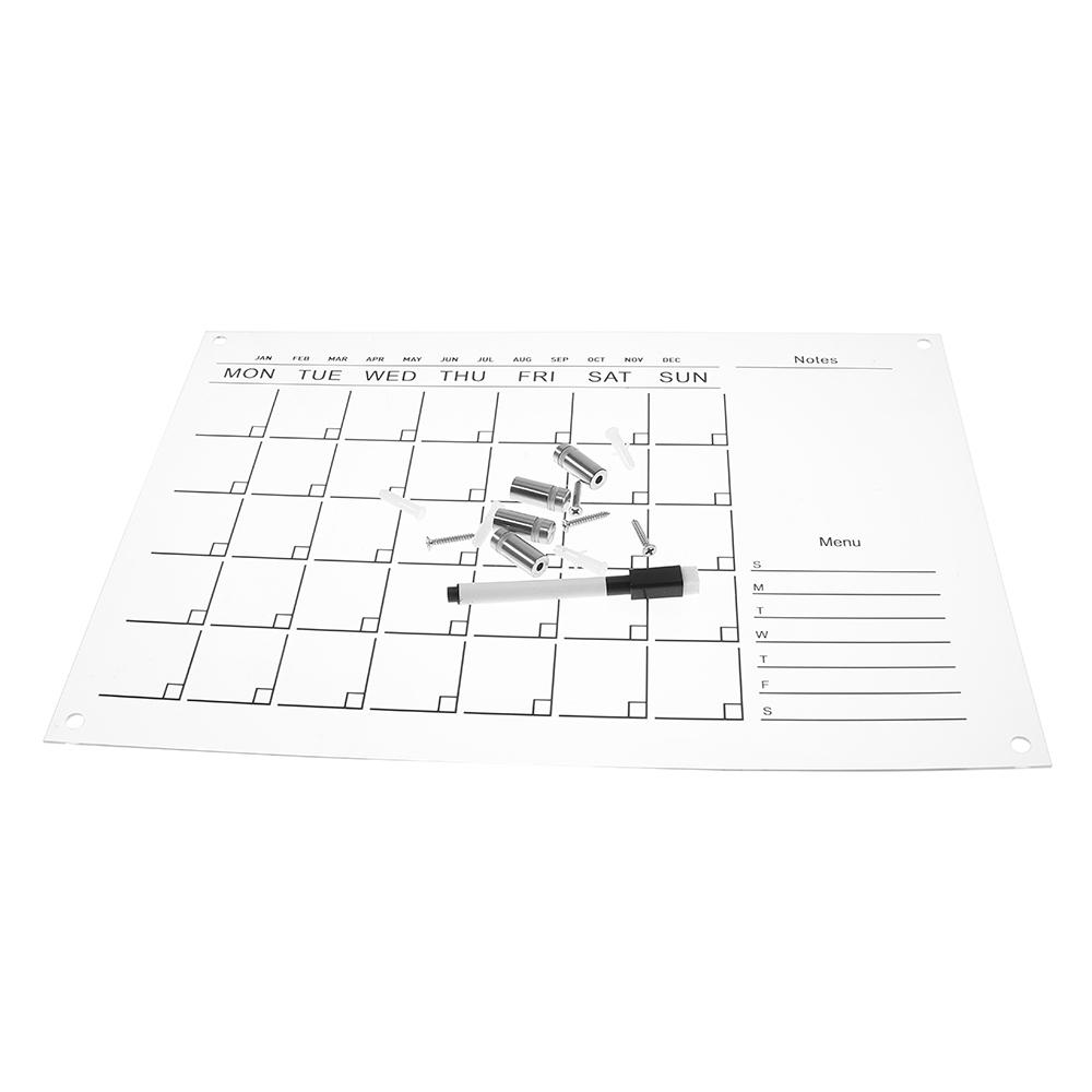 Reusable Monthly Calendar Acrylic Schedule Memo Note Board  Office