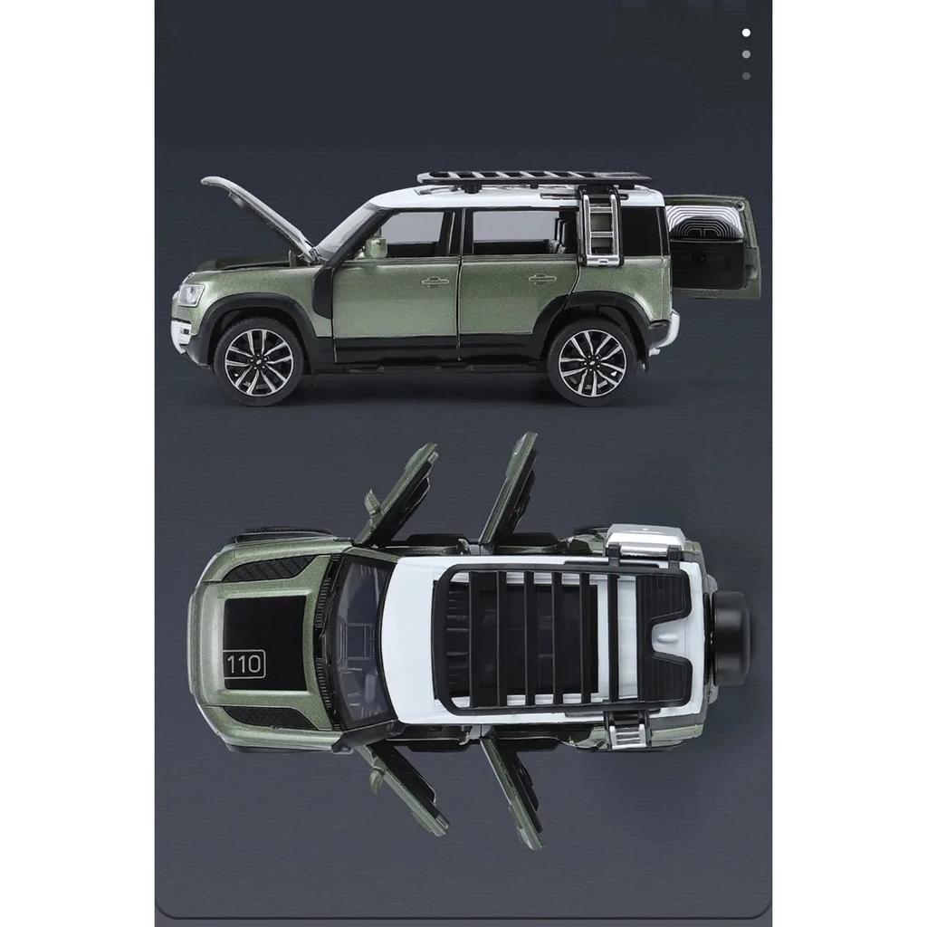 1/32 Range Rover Defender SUV Alloy Car Model Diecast Metal Toy Simulation Off-road Vehicles Model Sound and Light Toys Car Gift