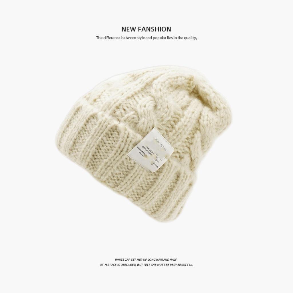 Women's Woolen Beanie with Ear Protection and Plush Lining - Ideal for Big Head Circumference, Small Face, Autumn/Winter