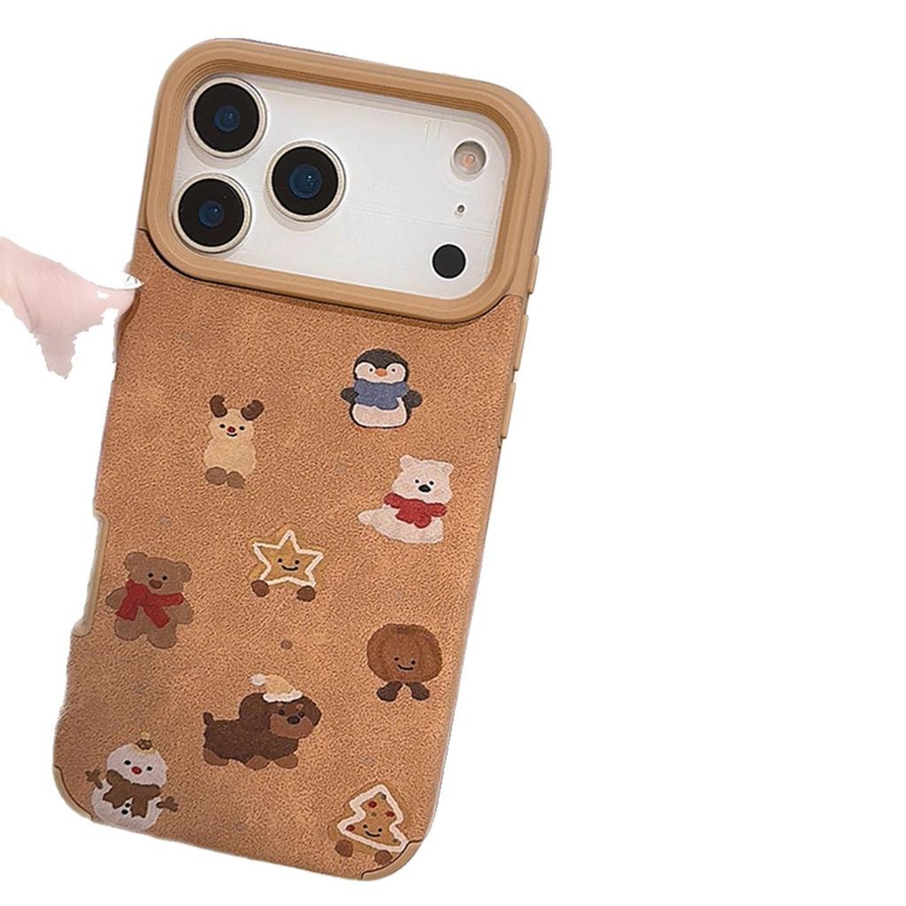 Autumn and Winter Small Animals for Apple 17 Mobile Phone Case 15/14 Leather for Redmi K80 Protective Cover Brown 16 High-end