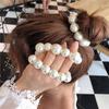 Ruoshui Woman Big Pearl Hair Ties Korean Style Hairband Scrunchies Girls Ponytail Holders Rubber Band Hair Accessories