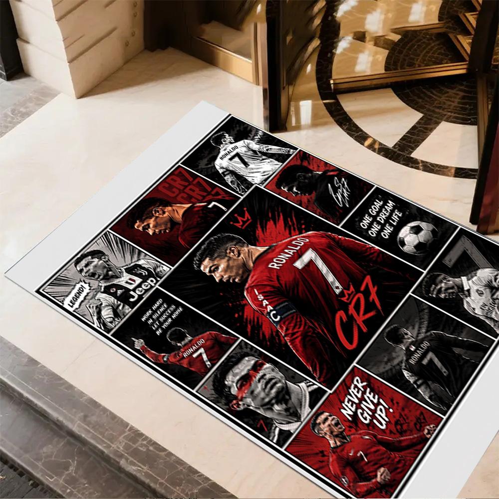Ronaldo's Legendary Journey Area Rug Design for Hallway Bedrooms Dormitory Entryway Antislip Carpet Decorate Offices Best for Christmas