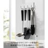 Yamazaki Magnetic Kitchen Tool Hooks, 4-Row, White, Approx. W16.5 X D3.5 X H6cm, Tower, Floating Storage, Easy Installation, Product Number: 3687