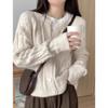 Autumn  Vintage Casual Knitted Twist Women Cardigan Fashion Long Sleeve Single Breasted Sweater Coat Plus Size