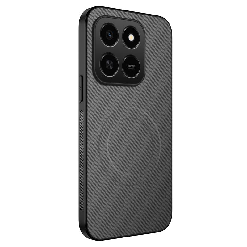 For Honor X7d 4G/Honor 400 Smart Case Compatible with MagSafe WANLONFENG TQ Series Carbon Fiber Texture PC TPU Phone Cover