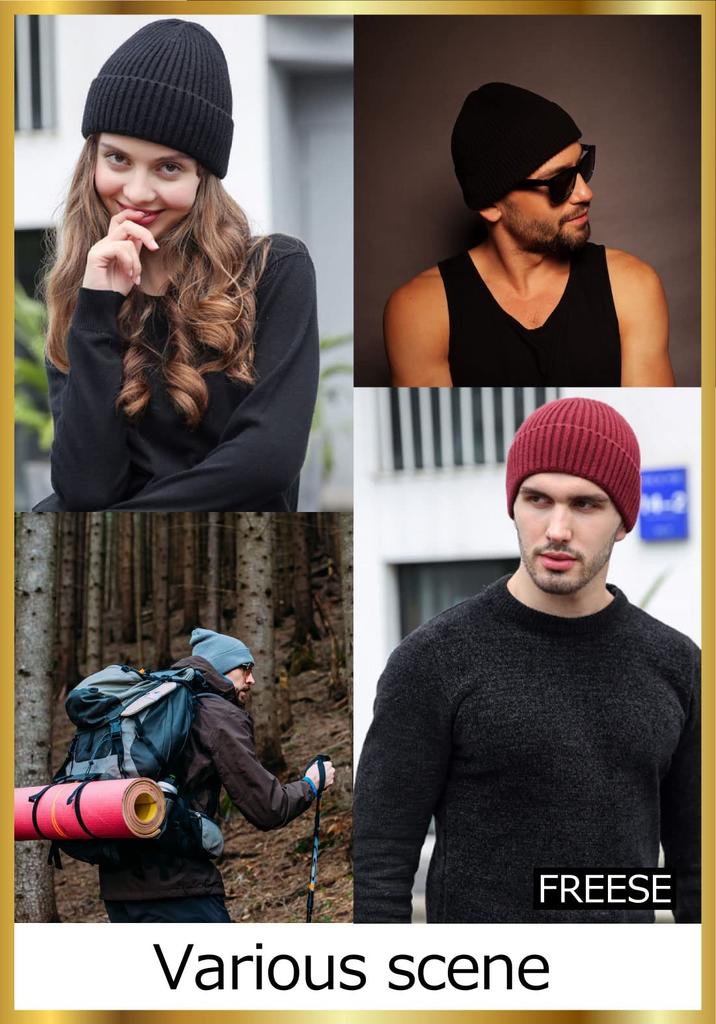 [БЕСПЛАТНО] Вязаная шапка, бини, защита от холода, теплая, высококачественный вискоза, толстый рубчик, однотонный цвет, защита от УФ-излучения, один размер подходит большинству (черный)