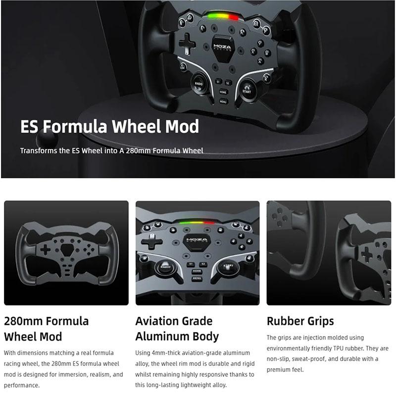 R5R3Racing Simulator Steering 280mm Aviation Grade Aluminum Body Specially Designed and Adapted for theES Wheel Body Accessories
