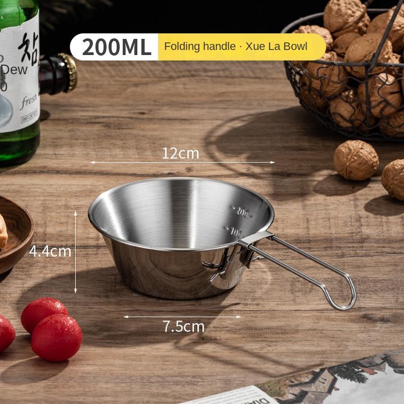 Складная снежная чаша из нержавеющей стали 304 для пикников, барбекю, портативного кемпинга, подвесная складная чаша для кемпинга на открытом воздухе