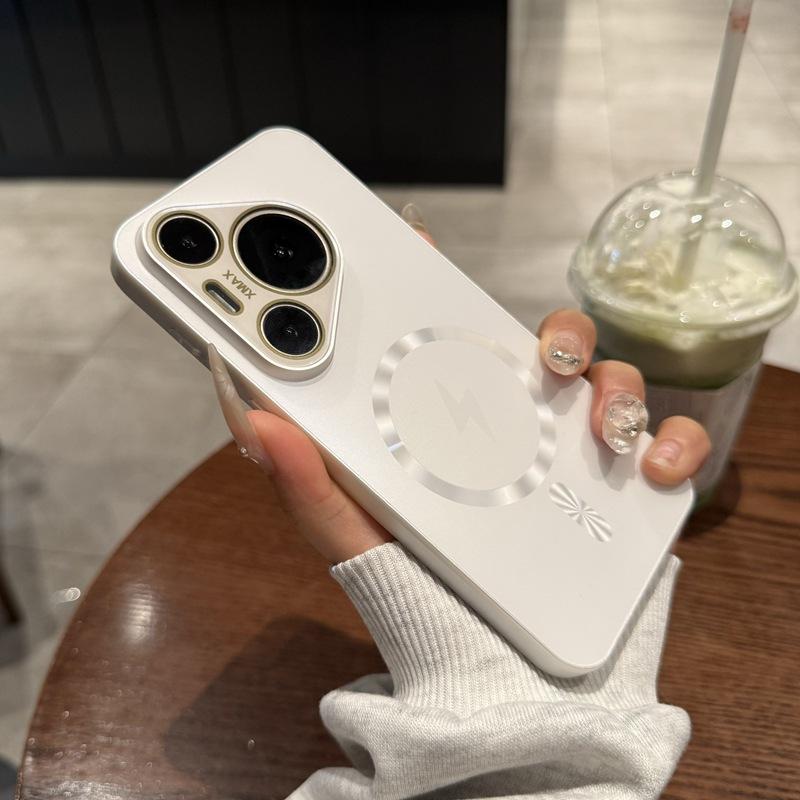 Applicable To Huawei Mate70pro Mobile Phone Case New Magnetic Suction Pura70Ultra with Lens Film P70 Protection Case