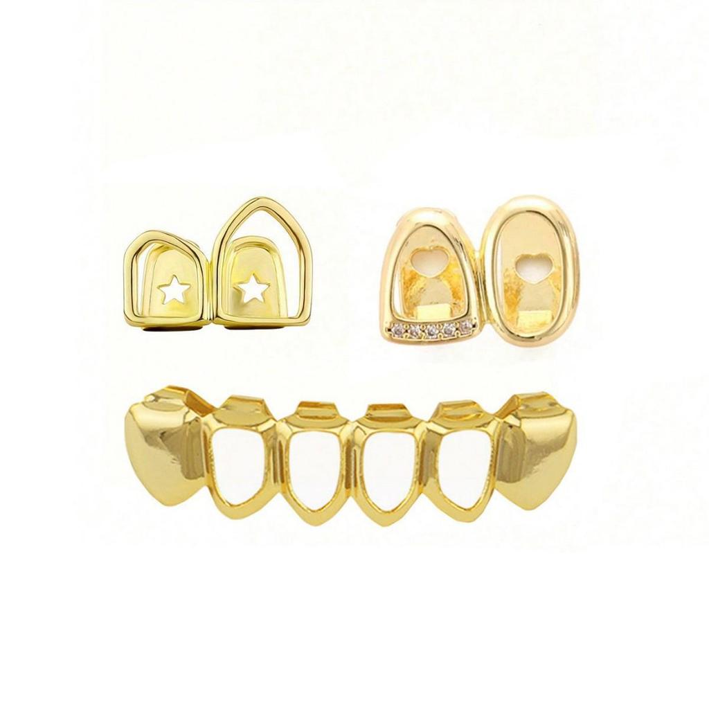 Трендовые европейские и американские панк-стиль хип-хоп полые геометрические глянцевые грилзы