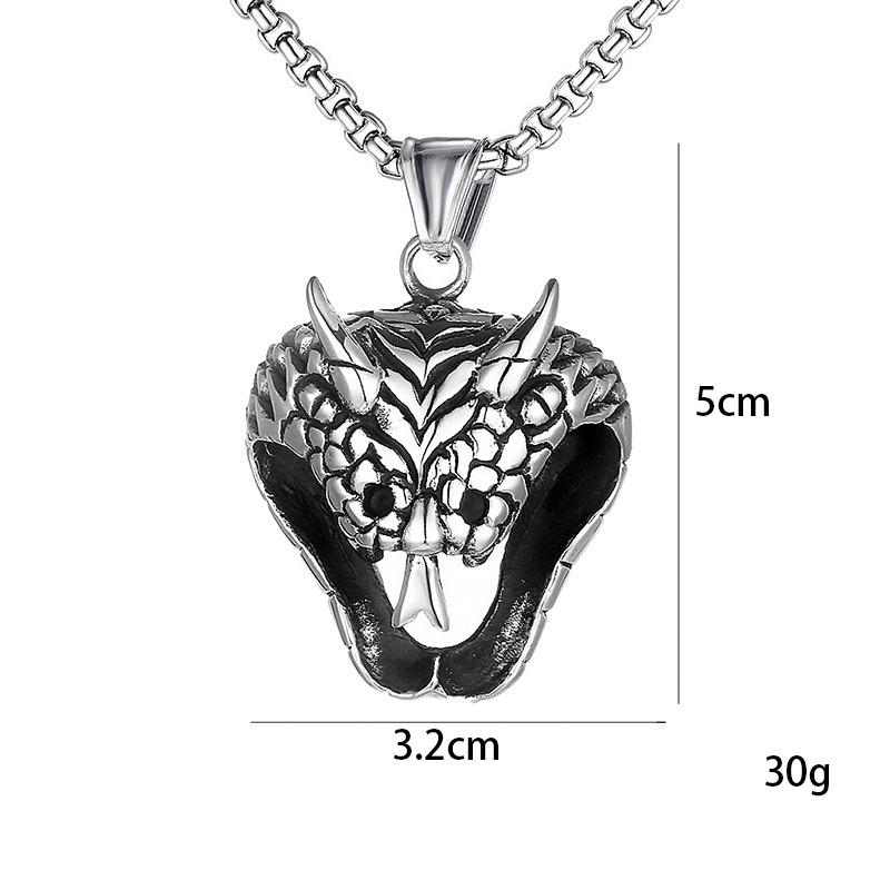 Подвеска из титановой стали, винтажная мужская подвеска в виде кобры, ожерелье из нержавеющей стали в виде животного-змеи