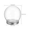 Lurrose 9-Piece Clear Plastic Snow Globe DIY Kit, 270ml Spherical Globes for Holiday Decorations and Kids' Crafts