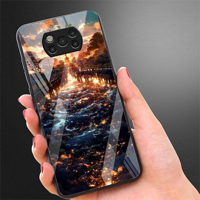 Чехол из стекла с изображением деревенского пейзажа для Xiaomi Poco X3 NFC 11 Lite 11T F3 M3 для Redmi Note 11 10 9 8 Pro 10S 9S 9A 9C Чехол для телефона