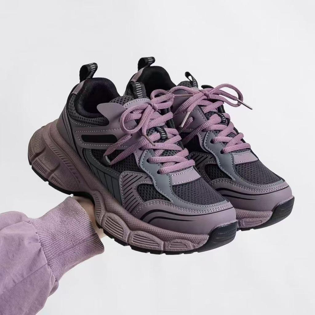 Women's Shoes Purple Platform Dad Shoes Women's New Spring Super Fire Versatile Small Height Increase Casual Sports Shoes
