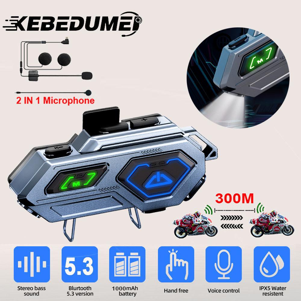 1/2Pcs Motorcycle Helmet Intercom Bluetooth Headset Wireless Interphone Intercomunicador Waterproof Handsfree Call Headphone