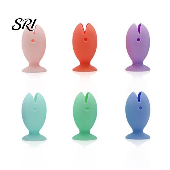 Toothbrush Holder for Glass Surface 2PCS Fish Shape with Strong Suction Cup Hygienic Soft Silicone Quick Drain Bathroom Organizer