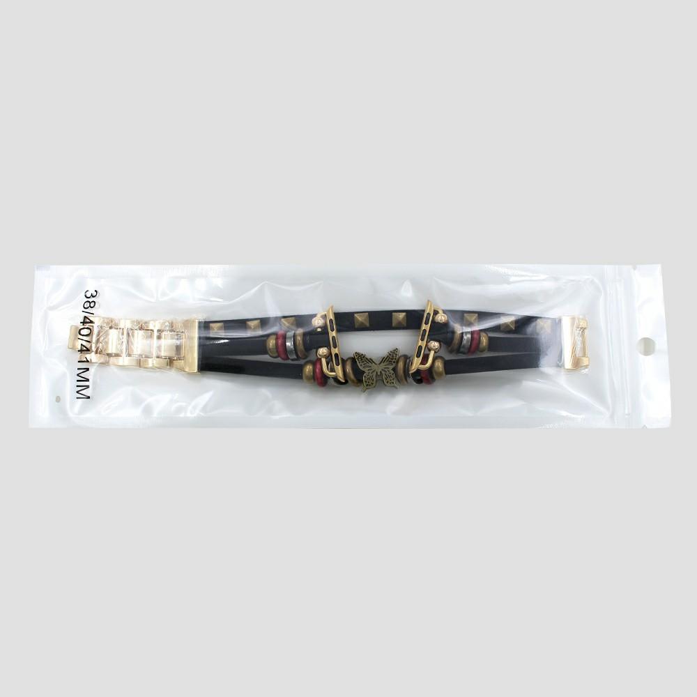 Кожаный ремешок-браслет для Apple Watch Series 10 Ultra 9 8 7 SE 6 5 4 3 2 1 46 мм 49 мм 45 мм 44 мм 42 мм с декором из заклепок