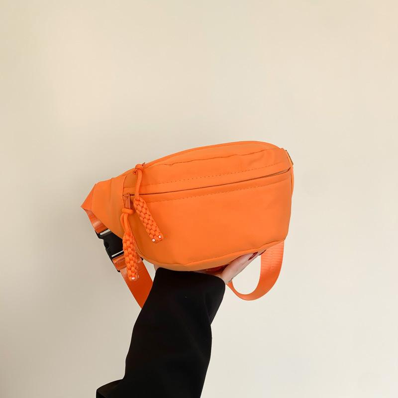 Модная сумка через плечо на груди, повседневная сумка из холста, женская новая модная повседневная спортивная нишевая модная однотонная поясная сумка