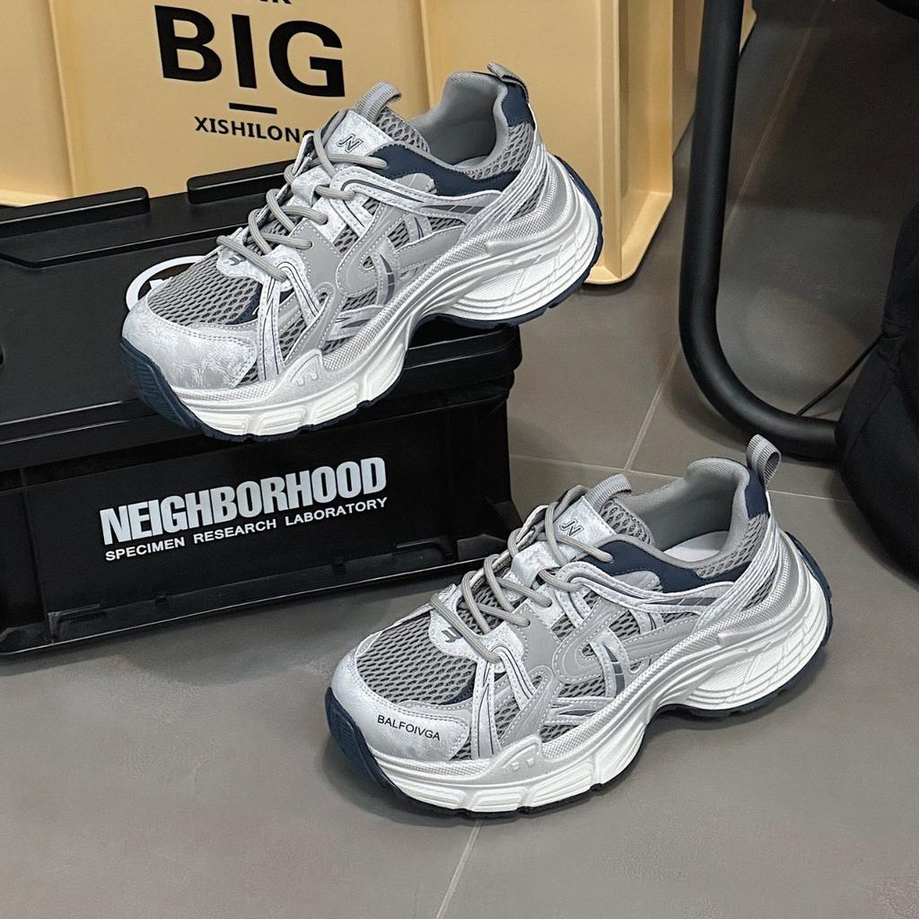 Папины кроссовки для девочки 2025 Осень Новые Ретро Цвет Полировка Старые Универсальные Обувь Детская Толстая подошва Увеличение Роста Популярные Кроссовки