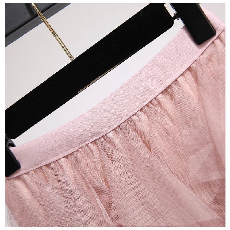 Повседневное женское однотонное бальное платье, юбка из тюля с высокой талией, плиссированная юбка-пачка, женские сетчатые юбки для свиданий, падение