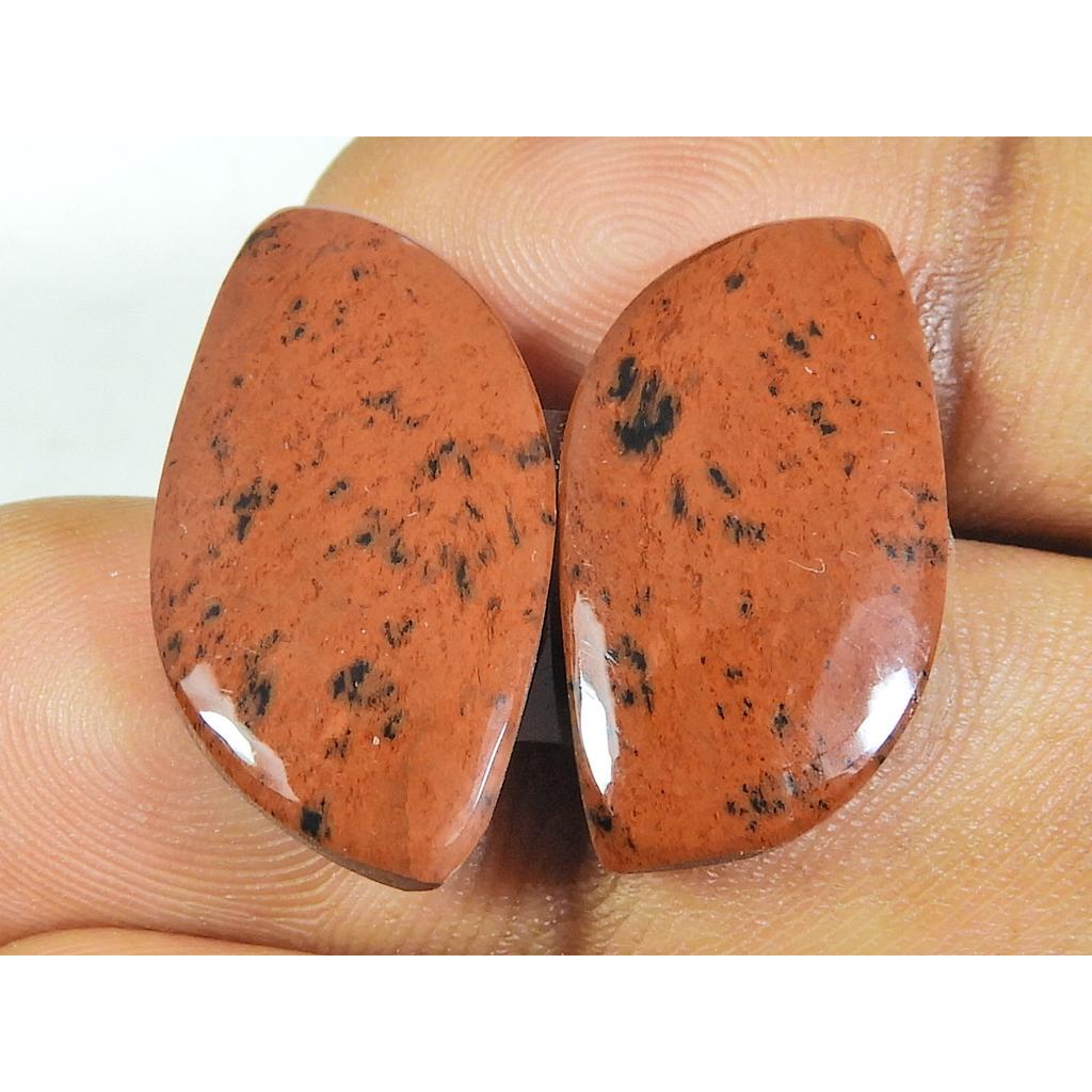 Натуральная яшма Маркони, пара, фантазийный кабошон, россыпью, драгоценный камень 11X23X03MM SK-303