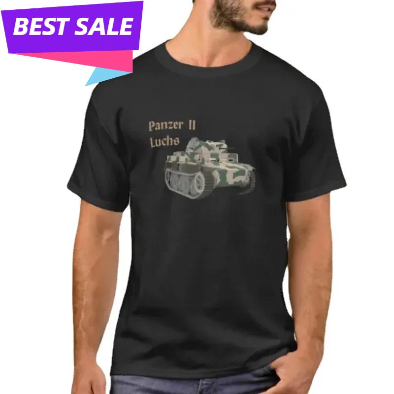 Футболка с изображением немецкого легкого танка Panzer II Luchs, 100% хлопок, круглый вырез, короткий рукав, повседневная, унисекс, размеры S-3XL