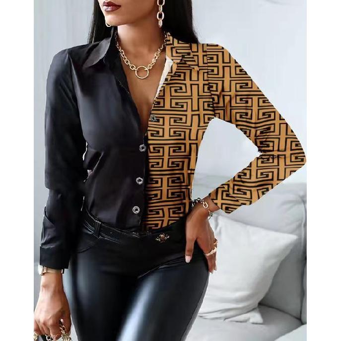 Весна и осень новый женский универсальный длинный рукав повседневный деловой дорожный элегантный комфорт сексуальный низ рубашка топ