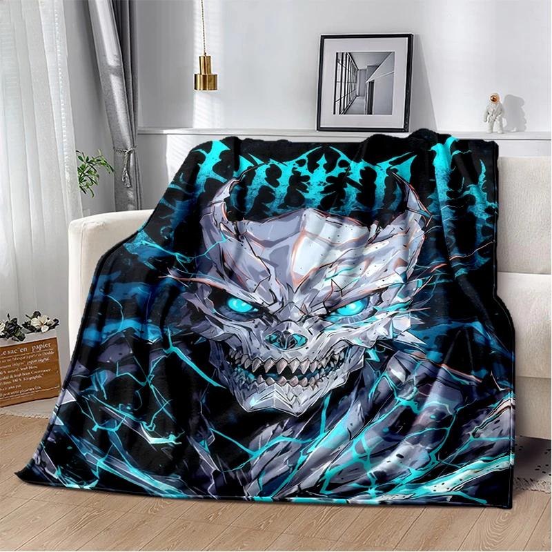 3D Аниме Мультфильм Kaiju No.8 Мягкое Фланелевое Одеяло для Кровати Спальни Дивана Пикника, Плед для Накидки Офисный Подарок Детям