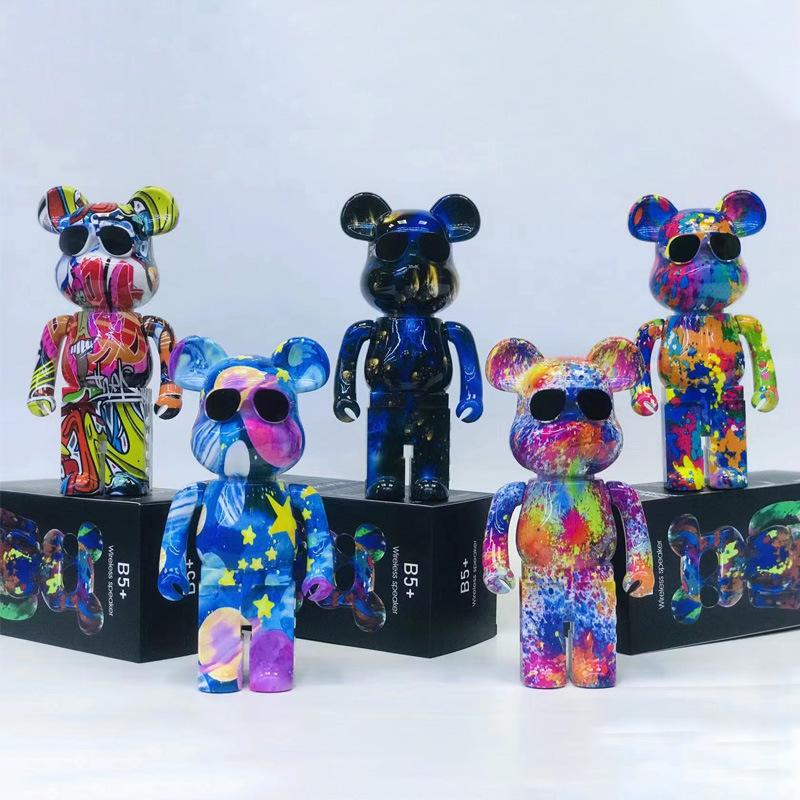 B5+ Violent Bear Bluetooth Speaker Creative Souvenir Graffiti Painted Desktop Wireless Ornament