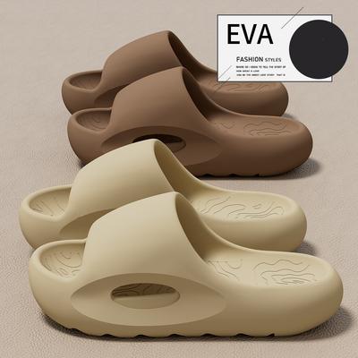 Модные летние шлепанцы Crestar на толстой подошве для женщин 2025 Новые уличные противоскользящие пляжные шлепанцы Мягкие удобные EVA сандалии Домашняя обувь для ванной