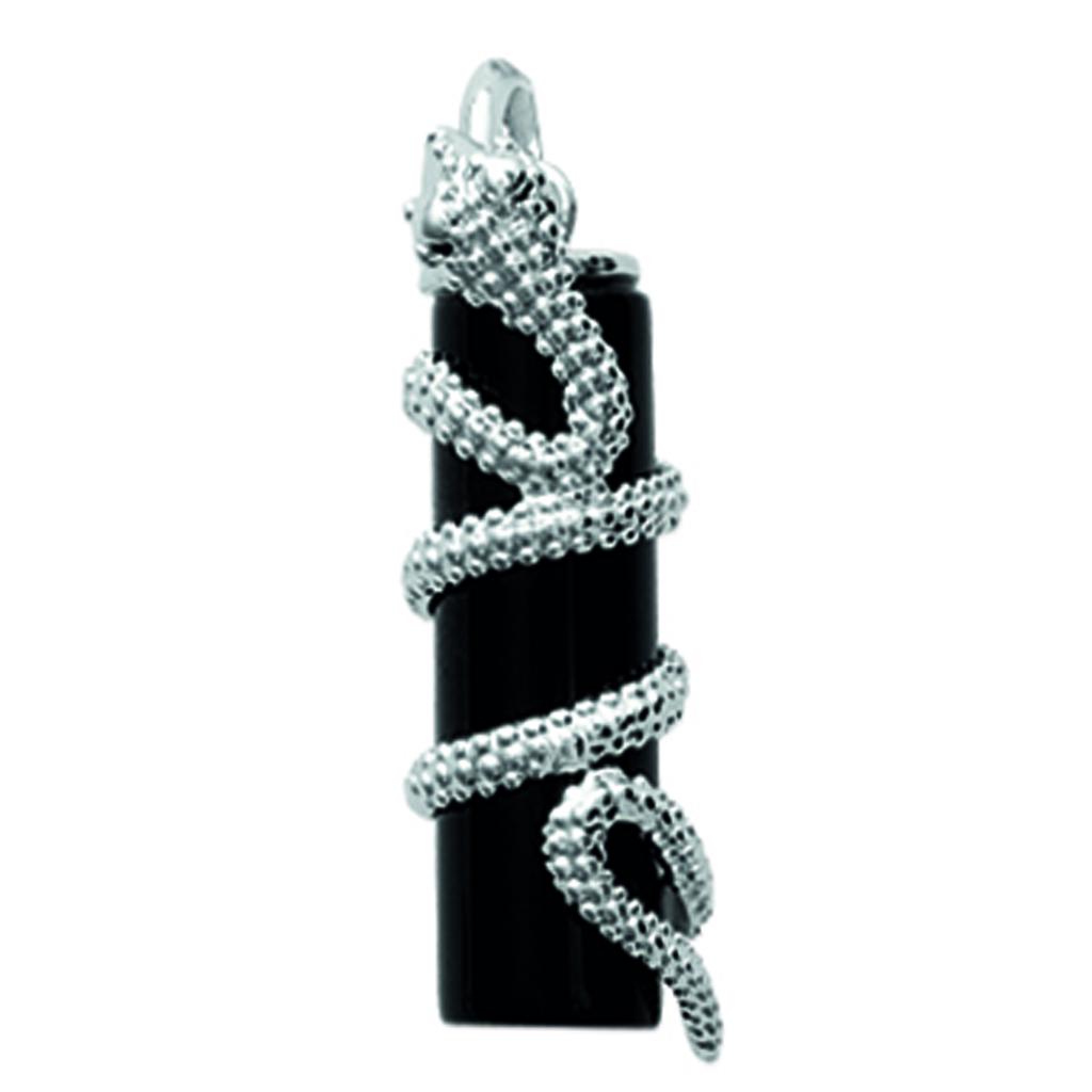 Les Trésors De Lily [L0856] - Silver Pendant 'Temptation' Black Silver - 21x6 Mm