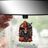 Pumpkin Witch Pendant Decorative Car Rearview Mirror Hanging Charm Acrylic 2D Halloween Christmas Party Decoration
