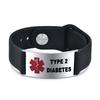 Medical Men's ID Bracelet Stainless Steel Silicone Bracelet Diabetes COPD Alzheimer's Personalized Jewelry