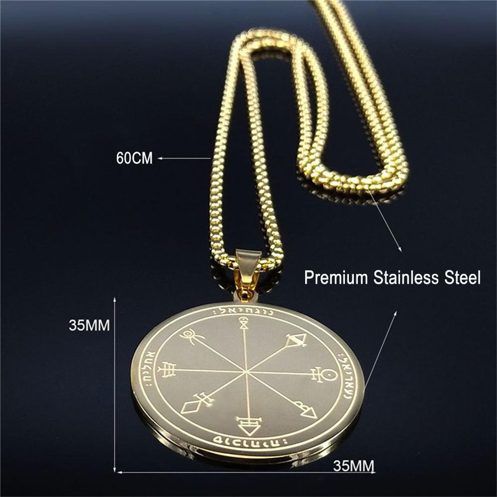 Talisman of Protection Good Luck Wealth Seal of Solomon Stainless Steel Necklaces Pendants Women Men Jewelry