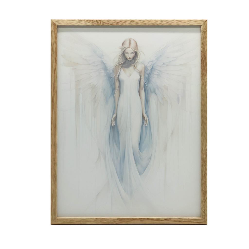 Angelic Blue Glow Poster Angelic Blue Glow Poster, 40X50 Cm, Black Aluminum Frame, 230 Gsm Matte Paper