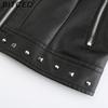 BITCED Rivet Fashion Стойка Кожаная Куртка Однотонная Повседневная Куртка для Женщин Весна/Осень Верхняя Одежда