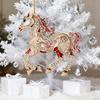 Horse Christmas Ornaments Sparkly Rhinestone Horse Hanging Decoration Acrylic Christmas Tree Ornament for Winter Xmas Party Supplies Holiday Decor