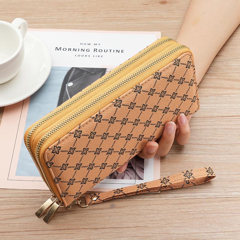 2024 Women's Fashion Wallet: European & American Style, Multi-Card Slot, Double Zipper, Phone Clutch.