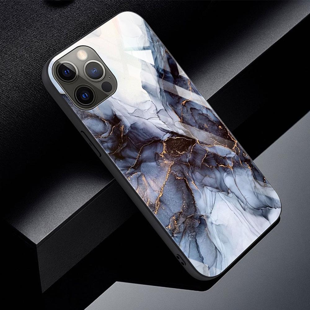 Чехол из закаленного стекла для Iphone 12 11 Pro Max 14 13 12 Mini Fundas X Xr Xs Max 8 7 6s Plus, чехол Fundas Colorfull Marble