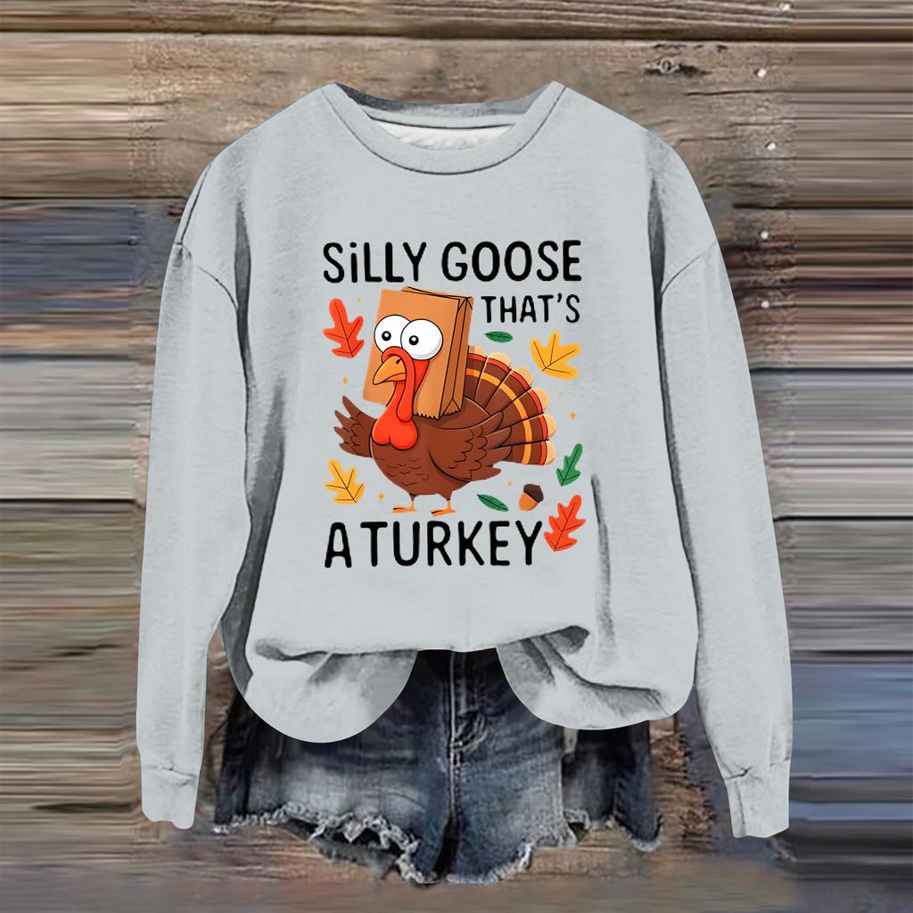 Women's Fashion Casual Long Sleeve Loose  Printed Sweatshirt