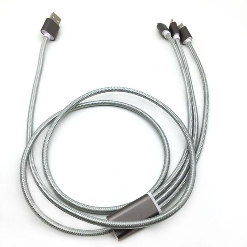 USB 3-в-1 Зарядный кабель Micro Type-C Кабель для синхронизации данных Для iPhone 5 6 7plus Android