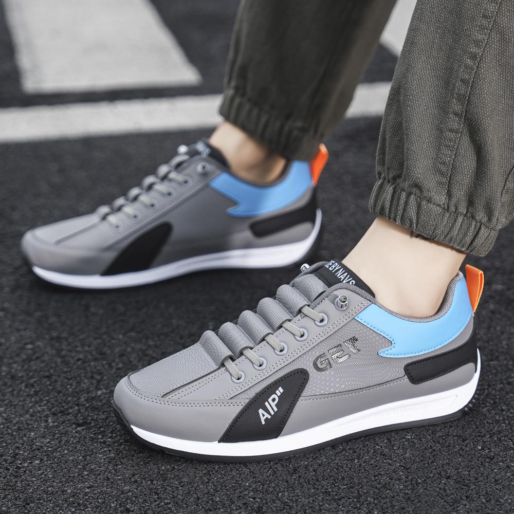 Men Casual Sneakers Trend Pu Leather Breathable Male Running Shoes Non-Slip Footwear Vulcanized Shoes Outdoor Non-slip Trainers