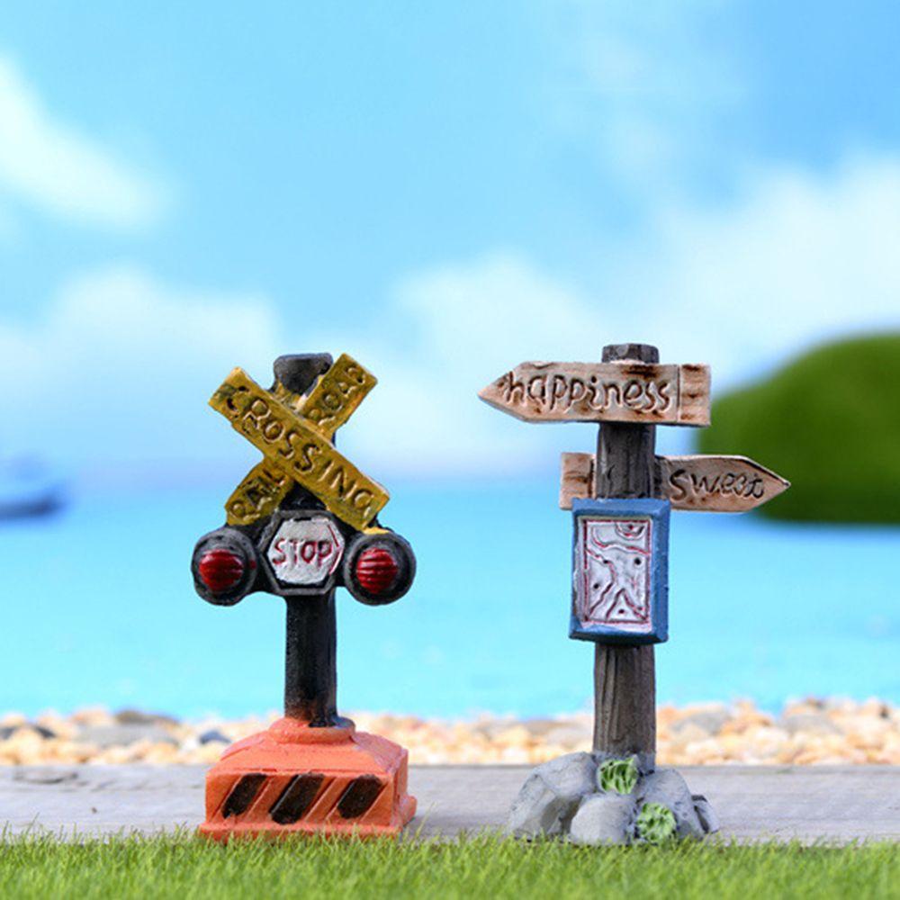 Каменный указатель с микропейзажем, имитация приветственного столба, фигурка мини-дорожного знака, сказочный сад