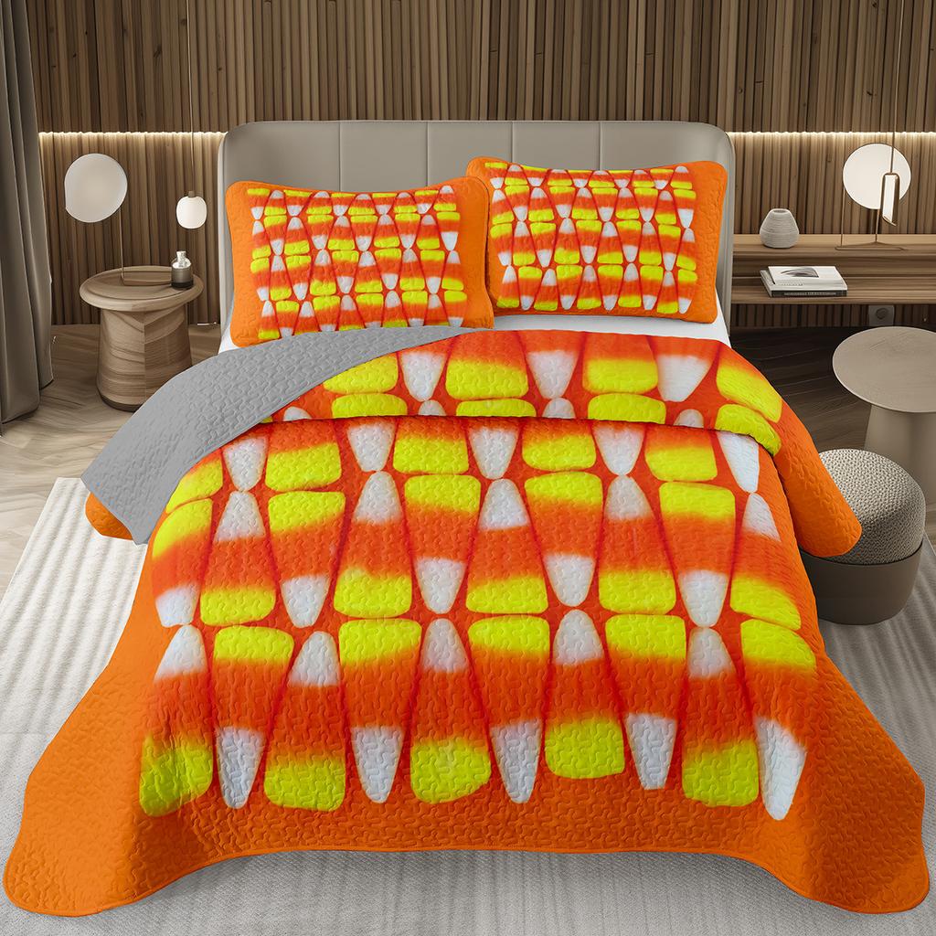 Сладкий Конфетный Комплект Квилтов для Девочек Мальчиков Подростков, Комплект Покрывал на Кровать на Тему Леденцов Кинг Десертное Стеганое Покрывало Мультяшный Стиль Покрывало на Кровать